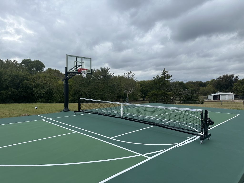 Backyard multi sport court construction in Dallas, Texas