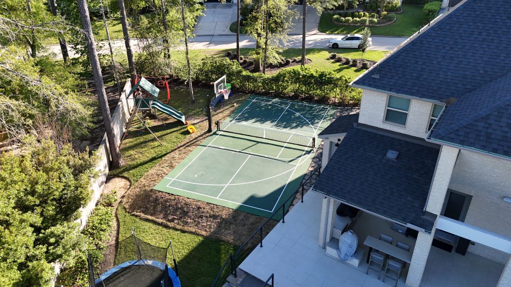 basketball and pickleball court on multi sport court The Woodlands Texas